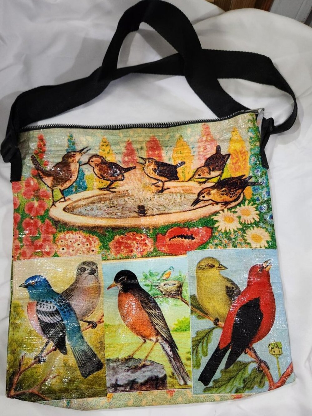 Blue Q Birds & Nature Crossbody Tote Recycled Material Bag